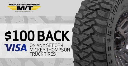 $100 back on Mickey Thompson All-Terrain Tires for February-March 2019