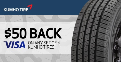 $50 back on Kumho All-Terrain Tires for October 2018