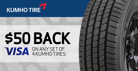 $50 Kumho all-terrain tire rebate for April 2019