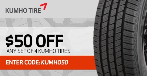$50 off Kumho All-Terrain Tires - February 2019