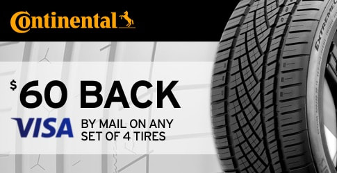 $60 back on Continental All-Terrain Tires for August 2018
