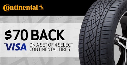 $70 back on Continental All-Terrain Tires for September 2018