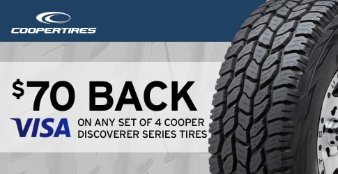 $70 back on Cooper Discoverer All-Terrain Tires for August-September 2018