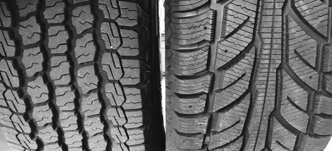 All-Terrain Tire and Winter Tire side by side