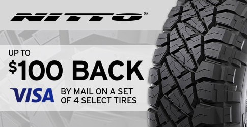 $100 back on Nitto All-Terrain Tires for July 2018