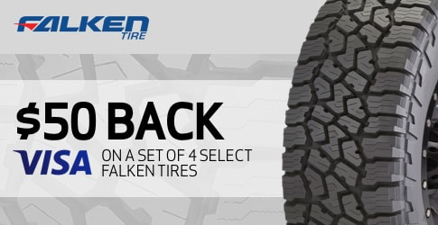 $50 back on Falken All-Terrain Tires for October 2018