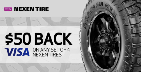 $50 back on Nexen All-Terrain Tires for February 2019