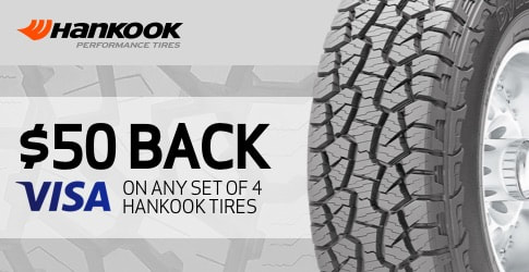$50 back on Hankook Dynapro AT-M All-Terrain Tires - February 2019