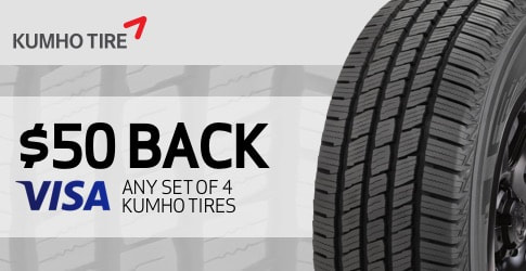 $50 back on Kumho Road Venture AT51 all-terrain tires for November-December 2018