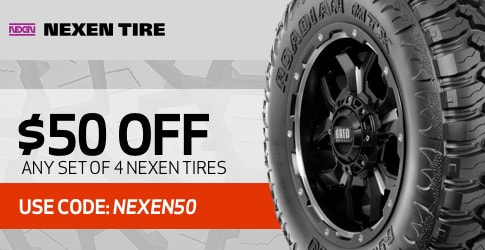 $50 discount on Nexen all-terrain tires for March 2019