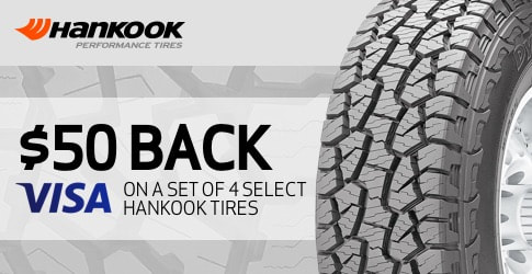 $50 back on Hankook All-Terrain Tires for September 2018