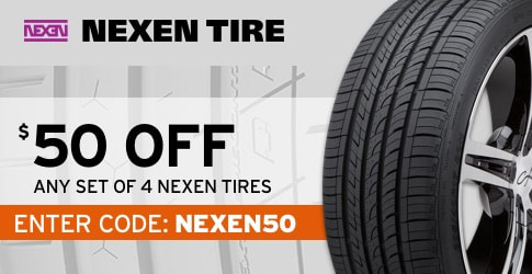 $50 off Nexen All-Terrain tires for July 2018