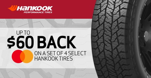 $60 Hankook all-terrain tire rebate for April 2019