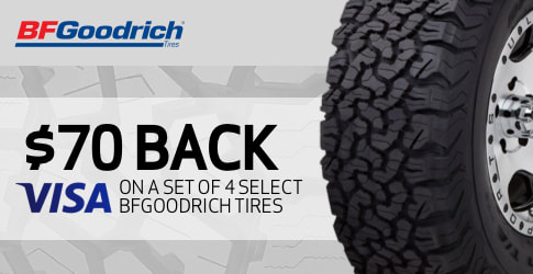$70 back on BF Goodrich All-Terrain Tires for December 2018