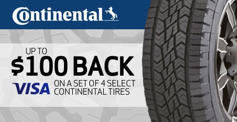 Continental All-Terrain Tires rebate - July and August 2019