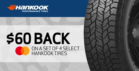 $60 Hankook all-terrain tire rebate - July 2019