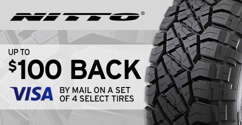 $100 back on Nitto All-Terrain Tires for August 2018